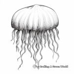 Realistic Lion's Mane Jellyfish Coloring Page 1