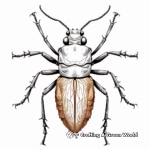 Realistic Longhorn Beetle Coloring Pages 2