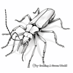 Realistic Longhorn Beetle Coloring Pages 4