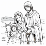 Realistic Mary and Joseph Coloring Pages 1