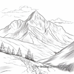 Realistic Mountain Landscape Coloring Sheets 3