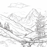 Realistic Mountain Landscape Coloring Sheets 4