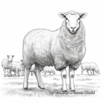 Realistic Multi-Breed Sheep Sampler Coloring Page 3