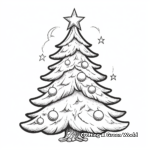 Realistic Pine Christmas Tree Coloring Sheets 1
