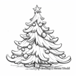Realistic Pine Christmas Tree Coloring Sheets 2