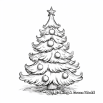 Realistic Pine Christmas Tree Coloring Sheets 3