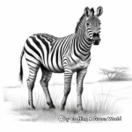 Realistic Plains Zebra Coloring Pages 1