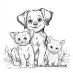 Realistic Puppy Dog and Kitten Cat Coloring Pages 1