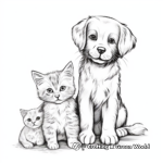 Realistic Puppy Dog and Kitten Cat Coloring Pages 3