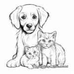 Realistic Puppy Dog and Kitten Cat Coloring Pages 4