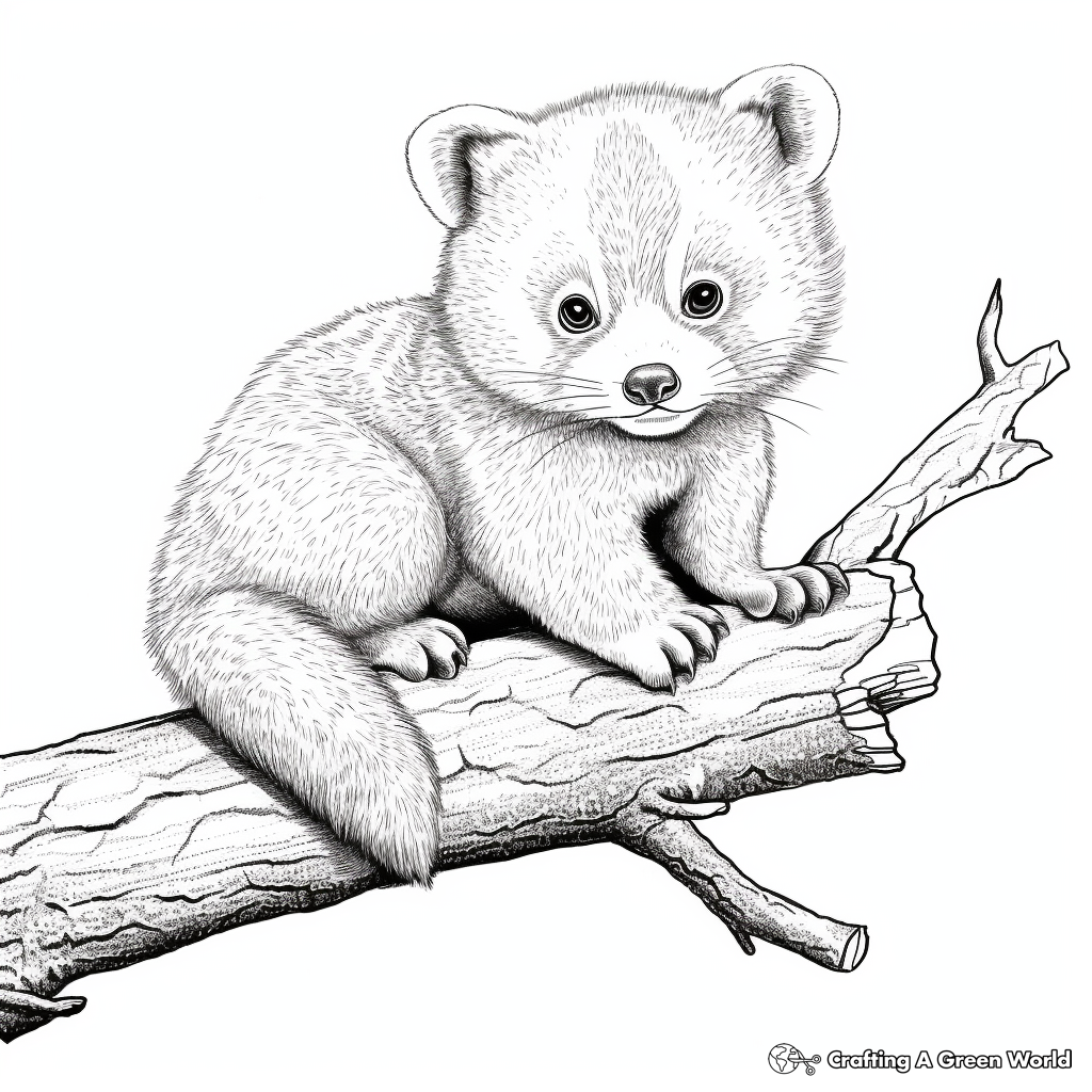 Realistic Red Panda Coloring Pages 3