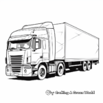 Realistic Refrigerator Semi Truck Trailer Coloring Pages 1
