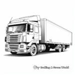 Realistic Refrigerator Semi Truck Trailer Coloring Pages 3