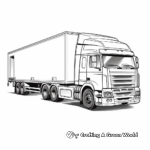 Realistic Refrigerator Semi Truck Trailer Coloring Pages 4