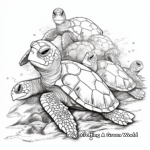 Realistic Sea Turtles Swarming Coloring Pages 2