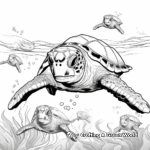 Realistic Sea Turtles Swarming Coloring Pages 4