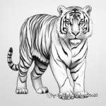 Realistic Siberian Tiger Coloring Pages 1