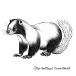 Realistic Skunk Coloring Pages 3