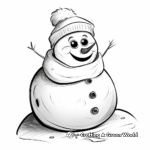 Realistic Snowman in a Blizzard Coloring Pages 1
