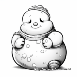Realistic Snowman in a Blizzard Coloring Pages 2