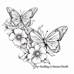 Realistic Spring Butterflies Coloring Pages 4