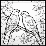 Realistic Stained Glass Birds Coloring Sheets 3