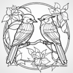 Realistic Stained Glass Birds Coloring Sheets 4