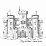 Realistic Stone Castle Coloring Sheets 1