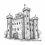 Realistic Stone Castle Coloring Sheets 2
