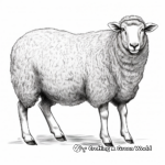 Realistic Suffolk Sheep Coloring Page 1