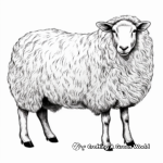 Realistic Suffolk Sheep Coloring Page 3