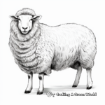 Realistic Suffolk Sheep Coloring Page 4