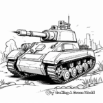 Realistic Tank Battle Scene Coloring Pages 2
