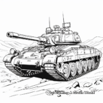 Realistic Tank Battle Scene Coloring Pages 3