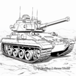 Realistic Tank Battle Scene Coloring Pages 4