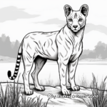 Realistic Tasmanian Tiger Coloring Pages 1