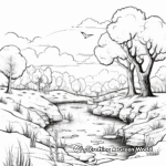 Realistic Wednesday Nature Scene Coloring Pages 1