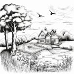 Realistic Wednesday Nature Scene Coloring Pages 3