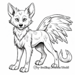 Realistic Winged Wolf Coloring Pages 2