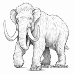 Realistic Woolly Mammoth Coloring Pages 1