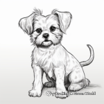 Realistic Yorkie Dog Coloring Pages 1