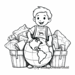 Recycling themed Earth Day Coloring Pages 1