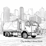 Recycling Truck in the City: Urban Scene Coloring Pages 3