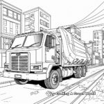 Recycling Truck in the City: Urban Scene Coloring Pages 4