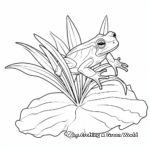 Red Eyed Tree Frog on a Leaf: Coloring Pages 4