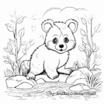 Red Panda and Bamboo Forest Coloring Pages 1
