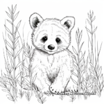 Red Panda and Bamboo Forest Coloring Pages 2