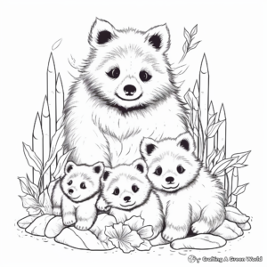 Red Panda Family Coloring Pages: Male, Female, and Panda Cubs 4