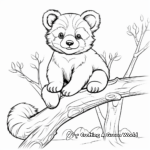 Red Panda in a Tree Coloring Page 4
