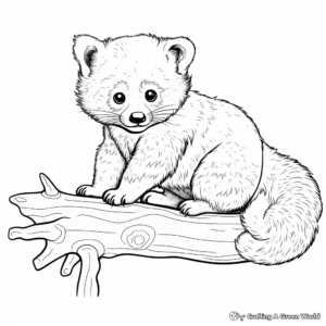 Red Panda in Its Natural Habitat Coloring Pages 1